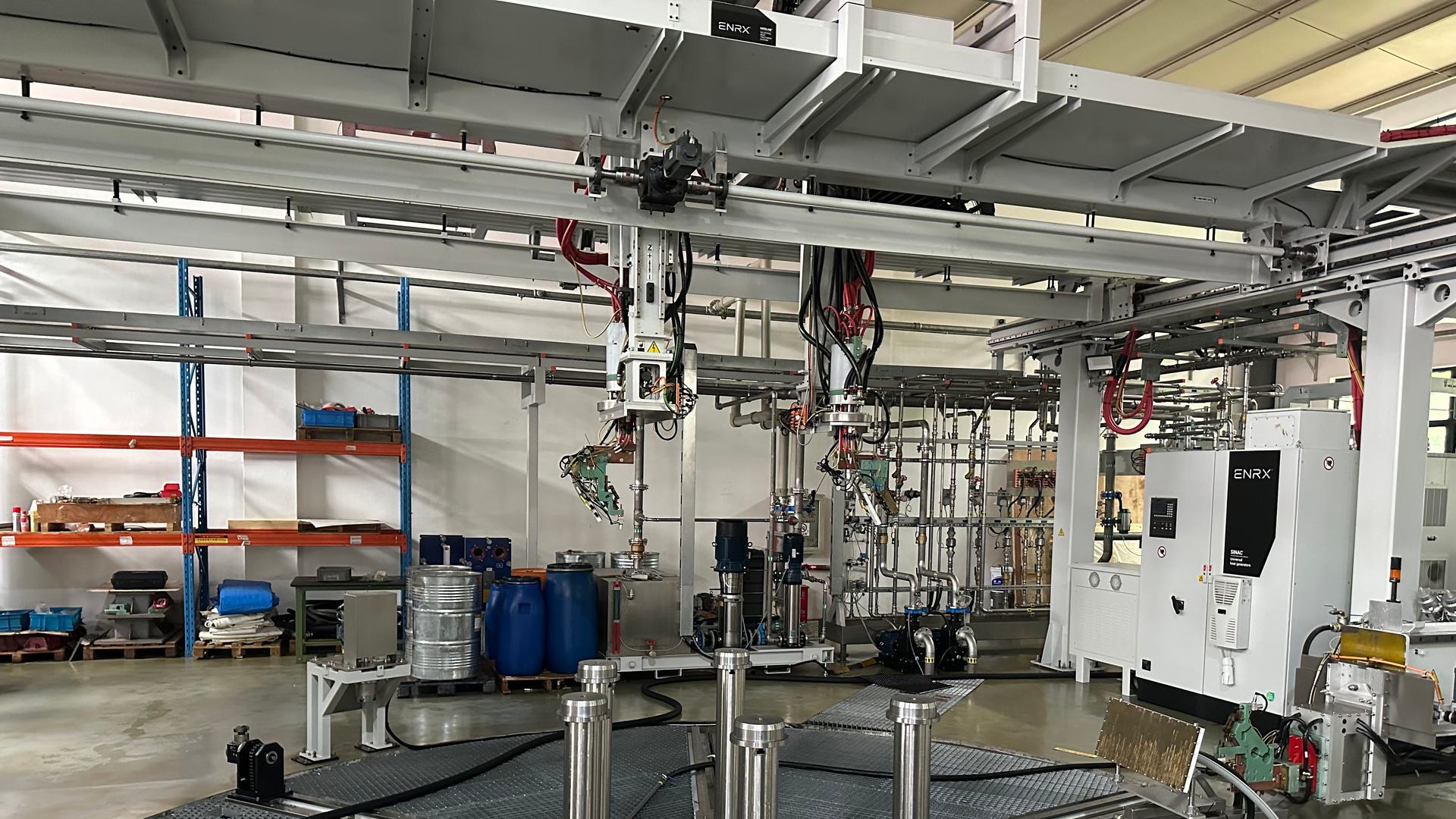 A large industrial machine in ENRX`s manufacturing facility used for induction hardening.